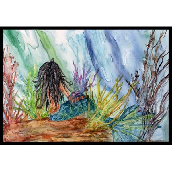 Carolines Treasures Black Haired Mermaid Water Fantasy Indoor or Outdoor Mat- 24 x 36 in. 8974JMAT - main